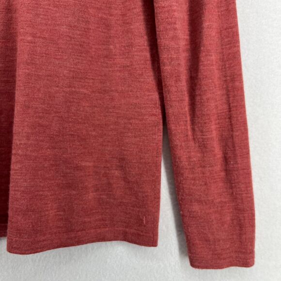 EILEEN FISHER Cardigan XS Fine Merino Wool Sweater Open Front Melange Red - Picture 11 of 16